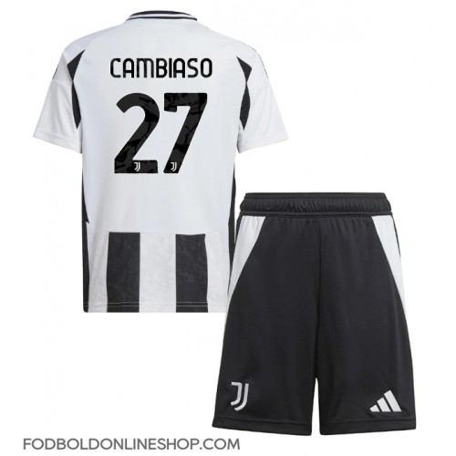 Juventus Andrea Cambiaso #27 Hjemme Trøje Børn 2024-25 Kortærmet (+ Korte bukser)